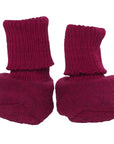 Reiff wool fleece booties in berry