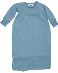 Long sleep wool-silk terry sleepsack in Aqua