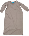 Long sleep wool-silk terry sleepsack in sand