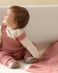 Wool knit overalls