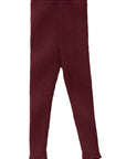 Disana ribbed wool winter leggings in cassis