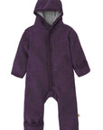 Disana boiled wool overall in Aubergine