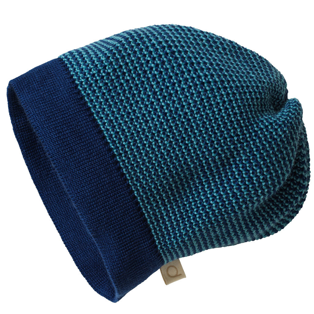 Disana wool navy lagoon melange beanie
