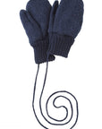 Disana boiled organic merino wool mittens in indigo