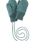 Disana boiled organic merino wool mittens in eucalyptus