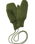 Disana boiled organic merino wool mittens in olive