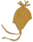 Engel wool fleece hat with tassel in saffron melange
