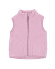 Engel kids' organic wool fleece vest in rose melange