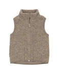 Engel kids' organic wool fleece vest in walnut