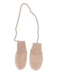 Engel wool fleece baby mittens in sand melange