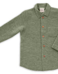 Engel organic boiled wool shirt jacket in sage