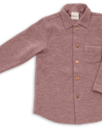 Engel organic boiled wool shirt jacket in dusty rose