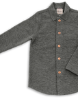Engel organic boiled wool shirt jacket in charcoal