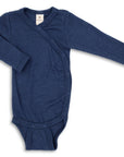 Engel wool silk kimono bodysuit in navy
