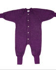 Cosilana wool terry footless pajamas in plum