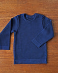 Disana wool honeycomb sweater in navy