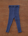 Disana ribbed wool winter leggings in indigo