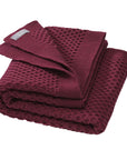 Disana organic merino wool honeycomb blanket in cassis
