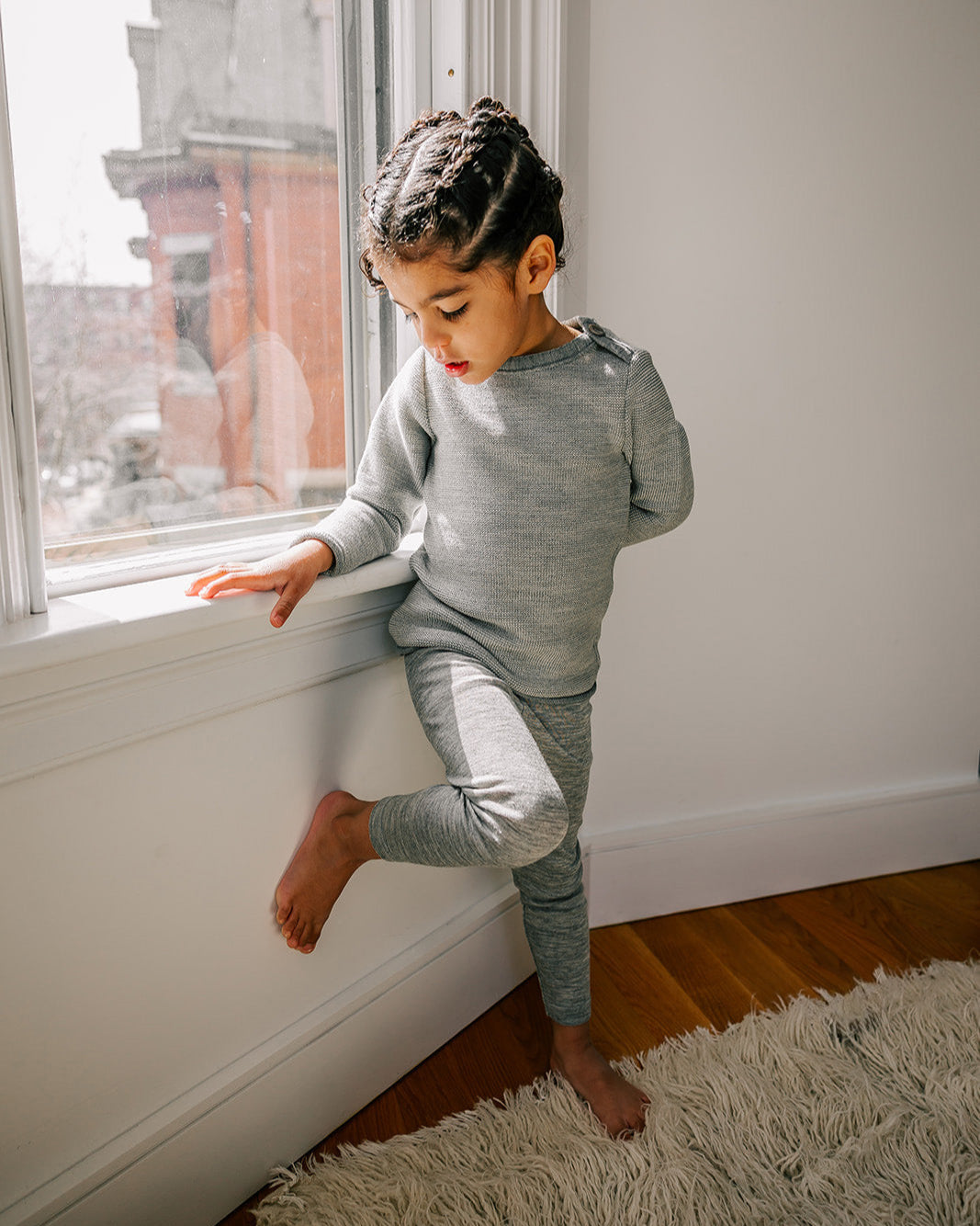 Disana melange wool sweater in gray