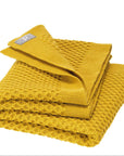 Disana organic merino wool honeycomb blanket in curry