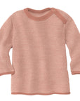 Disana melange sweater in rose-natural. Made of 100% soft merino wool.