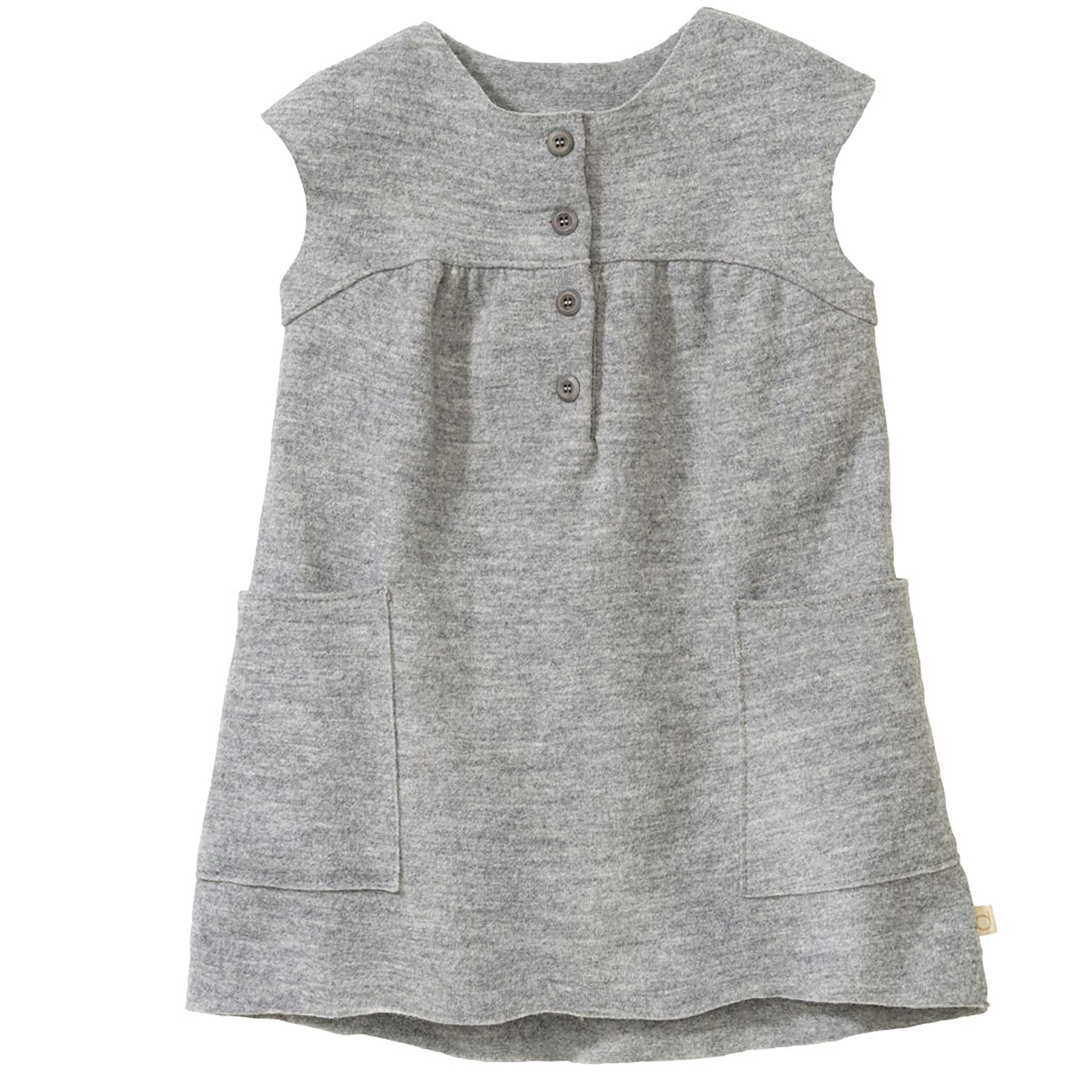 Disana boiled wool dress in gray.