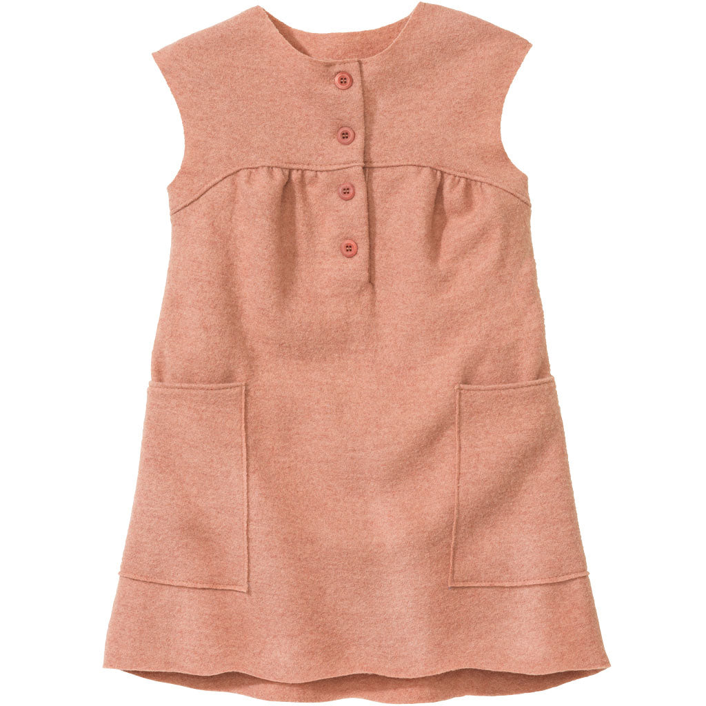 Disana boiled wool dress in rose.