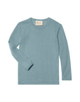 Engel long sleeve shirt in slate blue, made of a wool silk blend