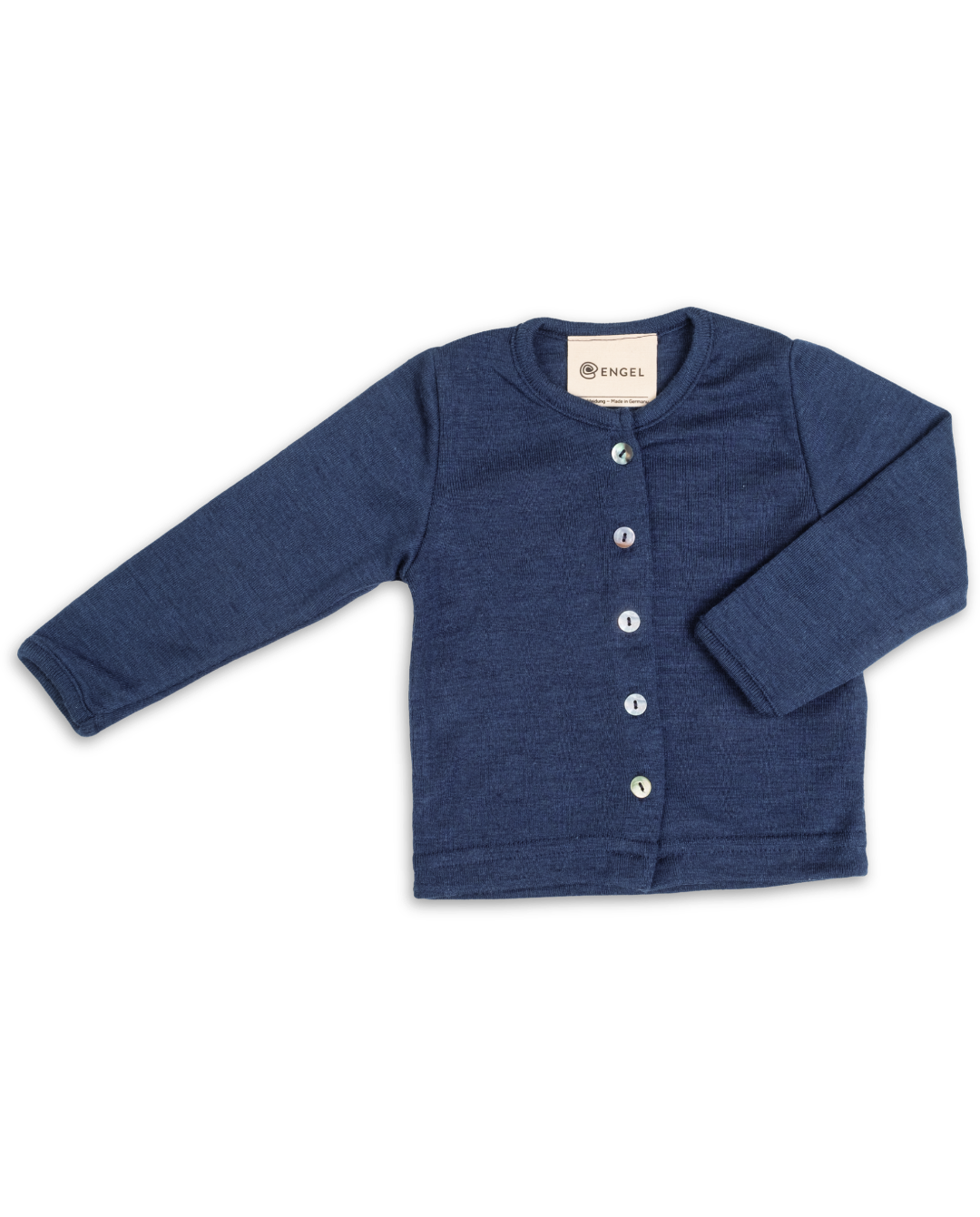 Engel wool-silk baby cardigan in navy