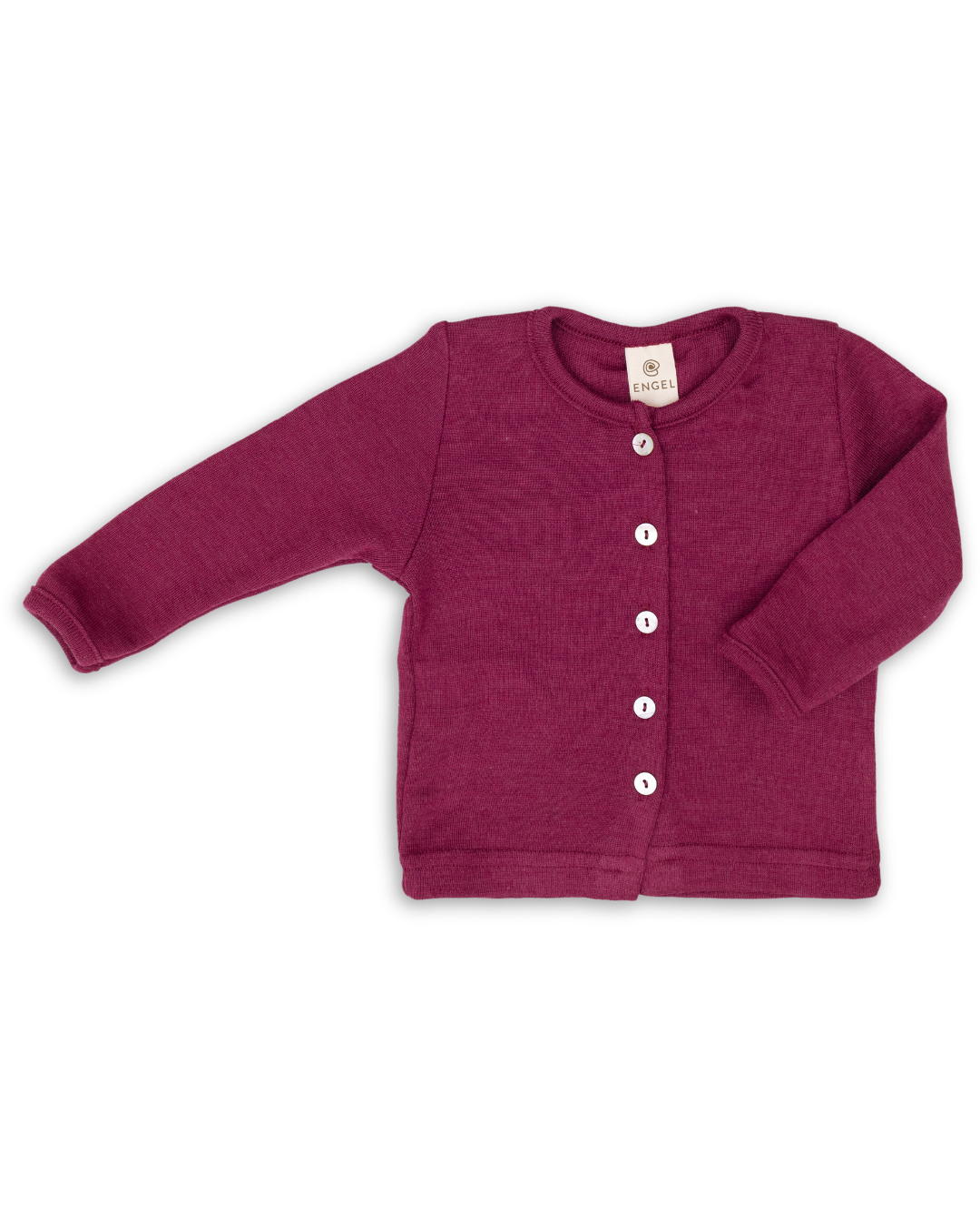 Engel wool-silk baby cardigan in orchid