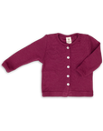 Engel wool-silk baby cardigan in orchid