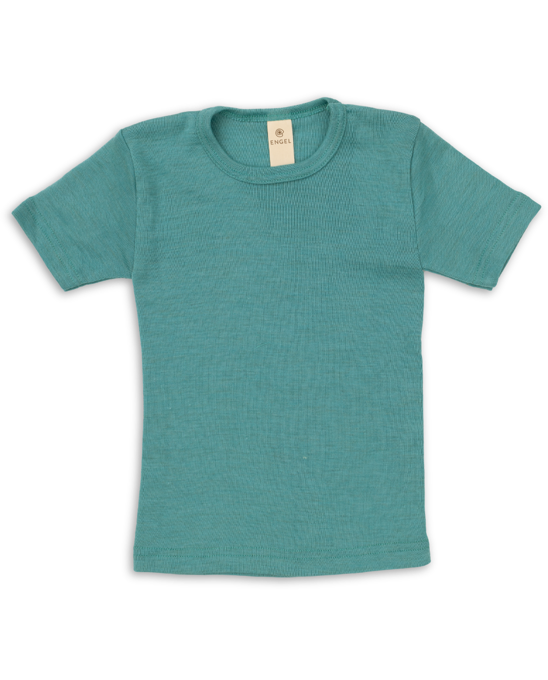Engel wool silk short sleeve tee in turquoise