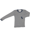 Engel kids thermal layer made of 100% wool in blue-natural stripe.