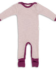 Engel wool/silk thin stripe pajamas in orchid-natural