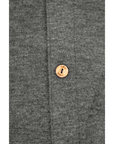 Detail of the Engel organic boiled wool shirt jacket in charcoal