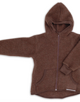 Engel kids wool jacket in cinnamon melange