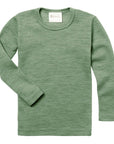 Engel 100% wool shirt in sage heather