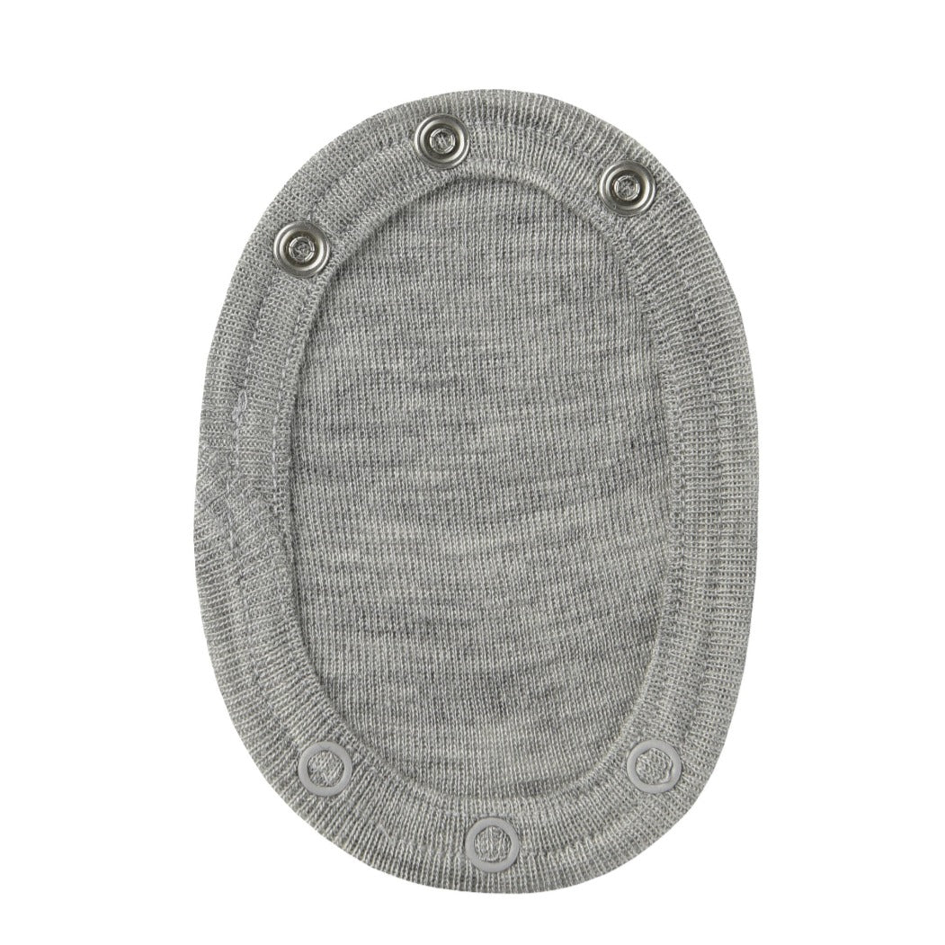 Engel wool/silk bodysuit extenders in gray.