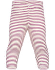 Engel silk wool blend baby leggings in orchid natural stripe