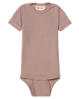 Engel short sleeve bodysuit in dusty rose
