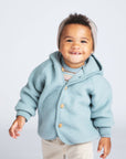Hooded wool fleece jacket