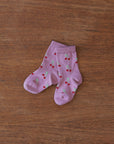 Grodo organic cotton baby cherry socks in antique rose