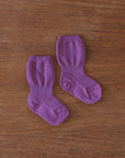 Grodo fine knit wool baby socks in light plum
