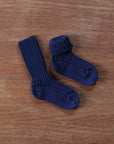 Grodo thick ribbed wool socks in navy