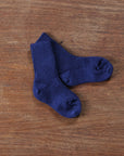 Grodo fine ribbed wool socks in navy