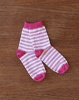 Grodo organic cotton stripe socks in flaming-pink