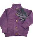 Nooks merino wool cardigan in Plum