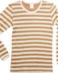 Long sleeve striped wool/silk shirt