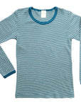 Long sleeve striped wool/silk shirt