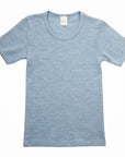 Hocosa wool-silk kids t-shirt in blue heather